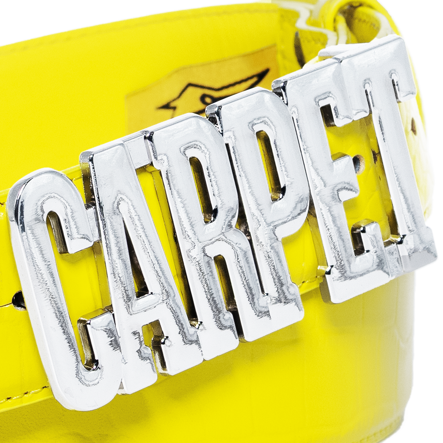Crocskin Leather Belt - Yellow — Carpet Company